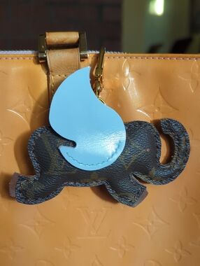 UPCYCLD - Bag Charm/Key Chain - Blue Elephant